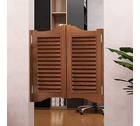 Solid Wood Swinging Doors with Metal Hinges, Two-Way Open Partition for Hallway Terrace Emporium