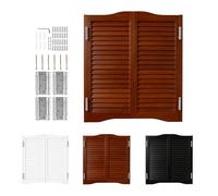 Solid Wood Swinging Half Doors with Stainless Steel Hinges 28" to 59" Wide Ideal for Bars Restaurants Bedrooms Stairs & Entrances - Brown H40 x W61