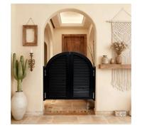 Solid Wood Swinging Louvered Cafe Doors Auto Close Barn Door for Indoor Use Room Divider for Kitchen & Bar 29.5x35.4in Rustic Style Durable & Stylish