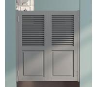 Solid Wood Swinging Sa Doors for Kitchen & Cafe - Auto Close, Two-Way Open, 3cm Thick, Western SLE Indoor/Outdoor Patio Entrance (Gray, W83 x H90cm)
