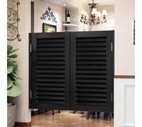 Solid Wood Swinging Saloon Doors, Auto Close Double Half Door with Hinges, Louvered Partition Doors for Cafe Bar Kitchen Hallway, Western Cowboy Style
