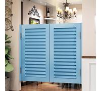 Solid Wood Swinging Saloon Doors, Auto Close Double Half Door with Hinges, Louvered Partition Doors for Cafe Bar Kitchen Hallway, Western Cowboy Style