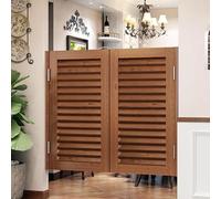 Solid Wood Swinging Saloon Doors, Auto Close Double Half Door with Hinges, Louvered Partition Doors for Cafe Bar Kitchen Hallway, Western Cowboy Style