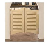 Solid Wood Swinging Saloon Doors, Louvered Cafe Swing Door, with Self-shutting Feature Double Half Partition Door for Kitchen Hallway