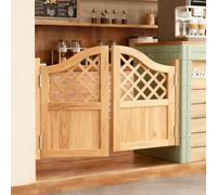 Solid Wood Swinging Saloon Doors, Rustic Western Style Half Door 70-150cm Wide, Cafe Swing Doors with Auto-Close Hinges, Interior Partition Door for Bedroom, Porch, Cellar(Natural,132 * 90cm)