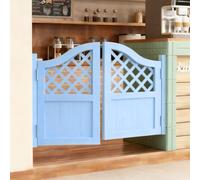 Solid Wood Swinging Saloon Doors, Rustic Western Style Half Door 70-150cm Wide, Cafe Swing Doors with Auto-Close Hinges, Interior Partition Door for Bedroom, Porch, Cellar(Lightblue,96 * 90cm)