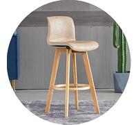 Solid Wood Swivel Bar Stools High Rubberwood Counter Chairs with Padded Backrest Kitchen and Dining Room Bar Seating Comfortable Footrest Design