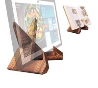 Solid Wood Tablet Computer Stands Compatible for Echo Show 15,Echo Show 21,Support Both Horizontal and Vertical Modes.and Suitable for Cookbook Stand Holder Display. (Dark Brown)