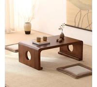 Solid Wood Tea Table with L Shaped Legs Modern Design for Living Room Bedroom or Balcony Stable Load Bearing Stylish Home Accent Perfect for Tea Ceremonies and Relaxation