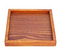 Solid Wood Tea Tray Small Portable Square Shape Plant Paint Safe Serving Tray Plate for Coffee Snack Food Dining Light Color Rectangle 12.5 16.5 18 cm (16.5 * 16.5 * 2)