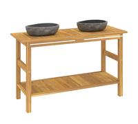 Solid Wood Teak Bathroom Vanity Cabinet Furniture with/without Basket vidaXL
