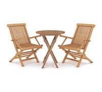 vidaXL 3 Piece Garden Dining Set Solid Wood Teak