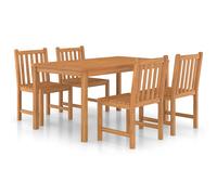 (5) vidaXL Solid Wood Teak Garden Dining Set Patio Table Furniture Multi Models