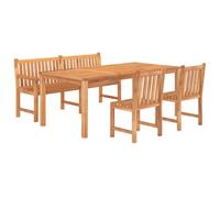 (bench + 2x chair + table) vidaXL Solid Wood Teak Garden Dining Set Patio Table Furniture Multi Models
