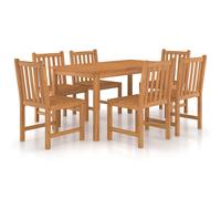 vidaXL 7 Piece Garden Dining Set 140x80 cm Solid Teak Wood