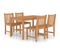 (5) vidaXL Solid Wood Teak Garden Dining Set Patio Table Furniture Multi Models