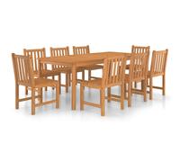 (9) vidaXL Solid Wood Teak Garden Dining Set Patio Table Furniture Multi Models