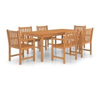 vidaXL Solid Teak Wood Garden Dining Set 7 Piece Patio WoodenTable and Chairs