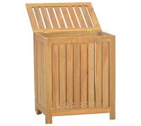 Vidaxl Laundry Basket Natural Solid Teak Wood