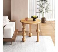 Solid Wood Three-Leg Retro Side Table, Modern Minimalist Round Coffee Creative Corner Small Space Night Stand, Suitable for Living Room, Bedroom and Study