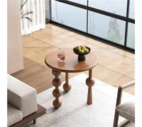 Solid Wood Three-Leg Retro Side Table, Modern Minimalist Round Coffee Creative Corner Small Space Night Stand, Suitable for Living Room, Bedroom and Study