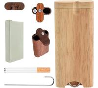 Solid Wood Tobacco Pouch Set, With Ceramic Accessories & Cleaning Hook, for Smoking Enthusiasts