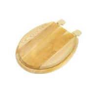 Solid Wood Toilet Cover Universal Wooden Thickened Toilet Cover V-Shaped O-Shaped Large U Bathroom Accessories(Ordinary toon Wood,Big U Shape)