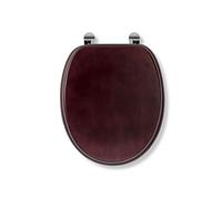 Solid Wood Toilet Seat, Mahogany - Chrome Fitting