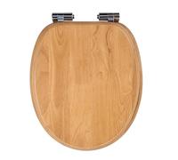 Solid Wood Toilet Seat - Rubber Wood (Hevea) with Soft-Close Mechanism, Quick Release & Easy-Clean, Soft Touch - PIKLiDS