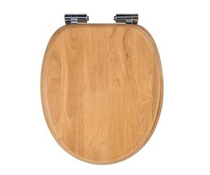 Solid Wood Toilet Seat - Rubber Wood (Hevea) with Soft-Close Mechanism, Quick Release & Easy-Clean, Soft Touch - PIKLiDS