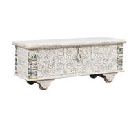 Solid Wood Trunk 116 cm Storage Chest Wooden Trunk Oriental Style Living Decor