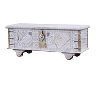 Solid Wood Trunk 116 cm Storage Chest Wooden Trunk Oriental Style Living Decor