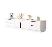 Solid Wood TV Cabinet Multi-Functal Sto Unit with Ders Lar Capaci Eco-Friendly Design Ideal for Living Room Bedroom Office - White 120cm/47.2in