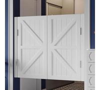 Solid Wood Two-Way Swinging Doors with Hinges, Auto Close Feature, Ideal for Kitchen, Bathroom, Hallway, and Bar (W100*H90)