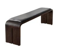Solid Wood Upholstered Bench Removable Seat Kitchen Stool Shoe Rack for Entryway Dining Room Bedroom - Brown 39.37in/100cm