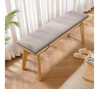 Solid Wood Upholstered Entryway Bench - Farmhouse Style Narrow Seat for Bedroom Dining Room Living Room Kitchen & Hallway - 120cm/47in Wooden End of Bed Storage Bench (Wood r)