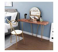 Solid Wood Vanity Table Set for Bedroom - Rectangular Dressing Table with Mirror Stylish Brown Finish Space-Saving Design 100x45x75cm & 70x45x75cm Options.