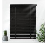 Solid Wood Venetian Blinds 40cm 60cm 70cm 80cm 90cm 120cm,Horizontal Blinds,Venetian Blinds Wooden for Black,Interior Sun Protection/Heat Insulation Curtains,With 50mm Slats,WxH-40x120cm/15.7x47in