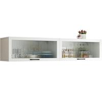 Solid Wood Wall Cabinet with Glass DoorSmall Kitchen Storage WallMounted Flip Door Spice Organizer 39.4"x11.8"x11.8" SpaceSaving Shelf for Home Decor