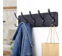 Solid Wood Wall Hook Rack with 5 Triple Hooks for Entryway - Perfect for Coats Jackets Scarves Bags Towels Keys Mugs and Hats - Durable and Stylish Home nizer