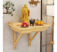 Solid Wood Wall Mounted Altar Shelf, Buddhist Shrine Cabinet for God of Wealth Guanyin Statue, Minimalist Home Prayer Niche with Sturdy Bracket, Space Saving Decorative Table for Living Room