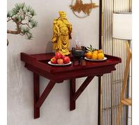 Solid Wood Wall Mounted Altar Shelf, Buddhist Shrine Cabinet for God of Wealth Guanyin Statue, Minimalist Home Prayer Niche with Sturdy Bracket, Space Saving Decorative Table for Living Room