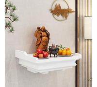 Solid Wood Wall Mounted Altar Shelf, Buddhist Shrine Cabinet for God of Wealth Guanyin Statue, Minimalist Home Prayer Niche with Sturdy Bracket, Space Saving Decorative Table for Living Room