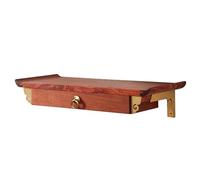 Solid Wood Wall-Mounted Altar Table, Personal Shrine for Buddha Statue Display and Offerings, Compact Home Worship Puja Table