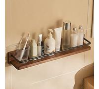 Solid Wood Wall-Mounted Bathroom Shelf for Sink Waterproof Multi-Functional Storage for Cosmetics Towels Kitchen & Bedroom Sturdy Rust-Resistant Design