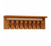 Solid Wood Wall Mounted Coat Rack with Tray, Piano Key Flip Down Hooks, Space-Saving Entryway Wall Organizer for Coats, Keys, Bags, Closet, Kitchen, Bedroom 8 Hooks