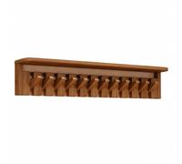 Solid Wood Wall Mounted Coat Rack with Tray, Piano Key Flip Down Hooks, Space-Saving Entryway Wall Organizer for Coats, Keys, Bags, Closet, Kitchen, Bedroom 12 Hooks