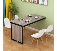 Solid Wood Wall-Mounted Computer Bar Table - Multi-Function Kitchen Dining Workbench Space-Saving Home Office Desk Modern Black Finish (100x40x75cm)