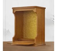 Solid Wood Wall-Mounted Meditation Altar Table with Retractable Drawer for Home Worship and Temple Display
