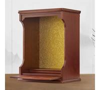 Solid Wood Wall-Mounted Meditation Altar Table with Retractable Drawer for Home Worship and Temple Display